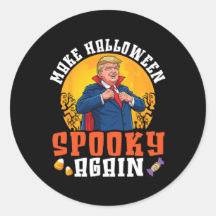 Pegatina Redonda Trump Vuelve Halloween Espeluznante De Nuevo Diver