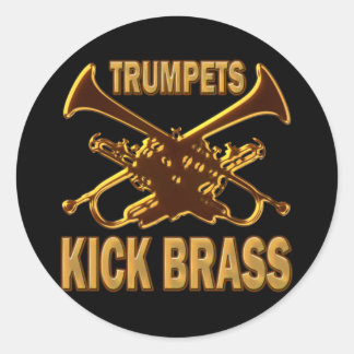 PEGATINA REDONDA TRUMPETS KICK BRASS