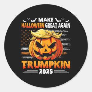 Pegatina Redonda Trumpkin 2025 Ee.Uu. Hace Que Halloween Vuelva A S