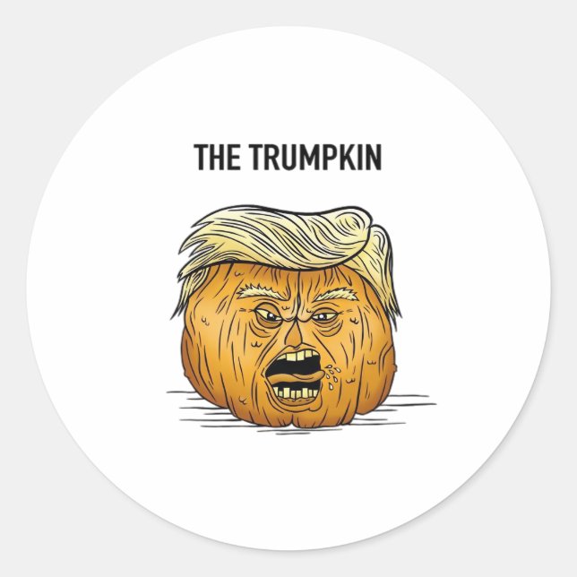 Pegatina Redonda Trumpkin Classic & Basic Design (Anverso)