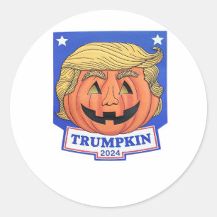 Pegatina Redonda Trumpkin Classic - Cita divertida de Halloween