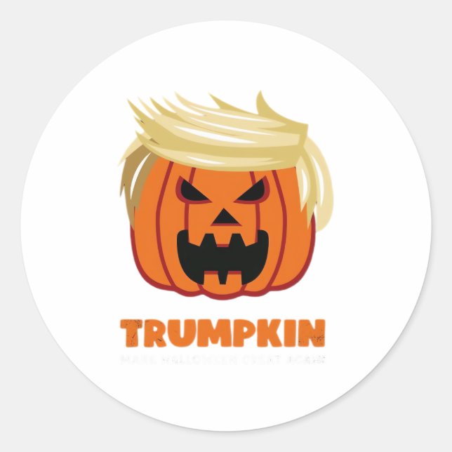 Pegatina Redonda Trumpkin Classic Design (Anverso)