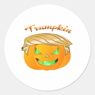 Pegatina Redonda Trumpkin Classic - Slots en un Gorra de MAGA