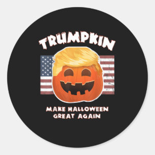 Pegatina Redonda Trumpkin Funny Calabaza Pie Pun Ee. Uu. Liberal Ha