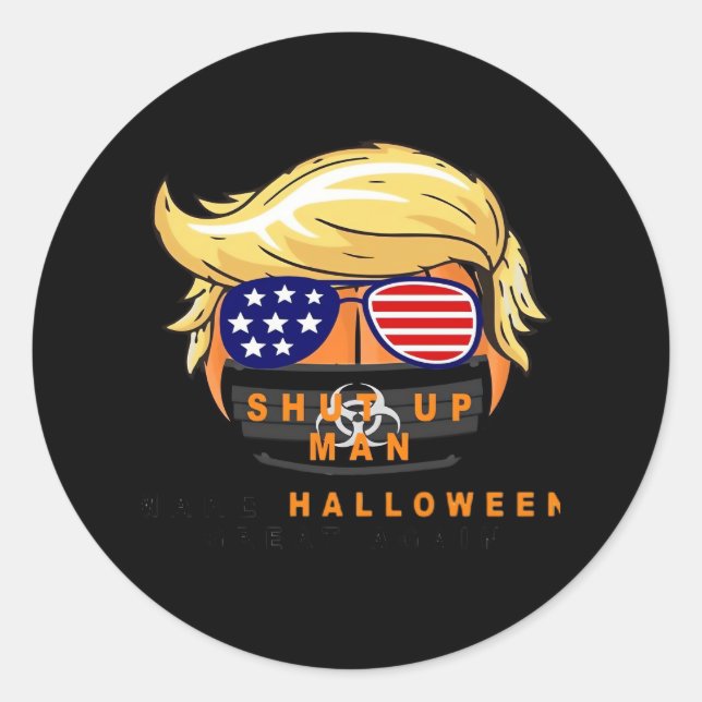 Pegatina Redonda Trumpkin hace que Halloween sea grande de nuevo re (Anverso)
