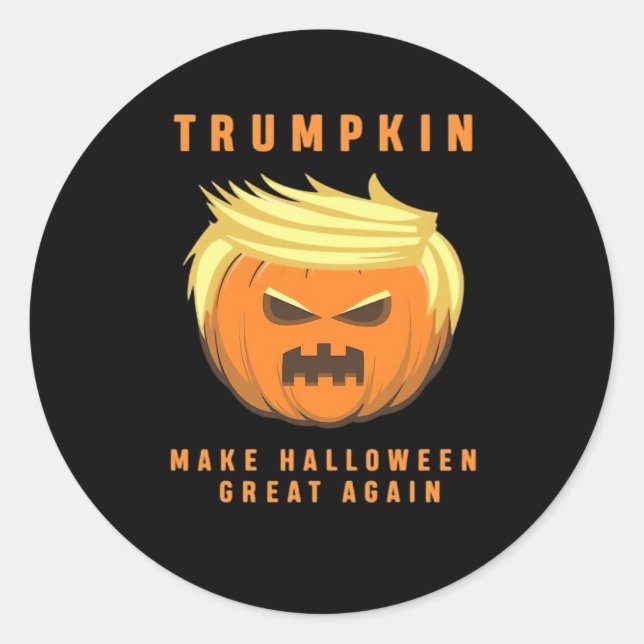 Pegatina Redonda Trumpkin hace que Halloween sea grande otra vez (Anverso)