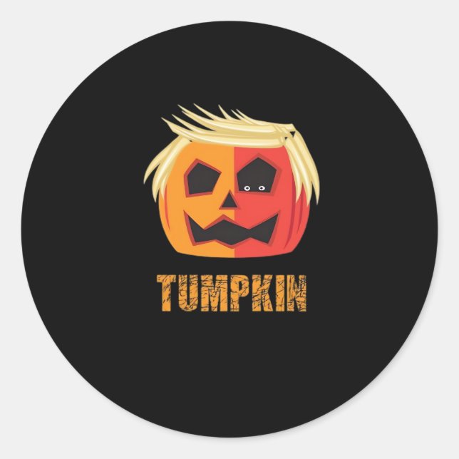 Pegatina Redonda Trumpkin Halloween (Anverso)