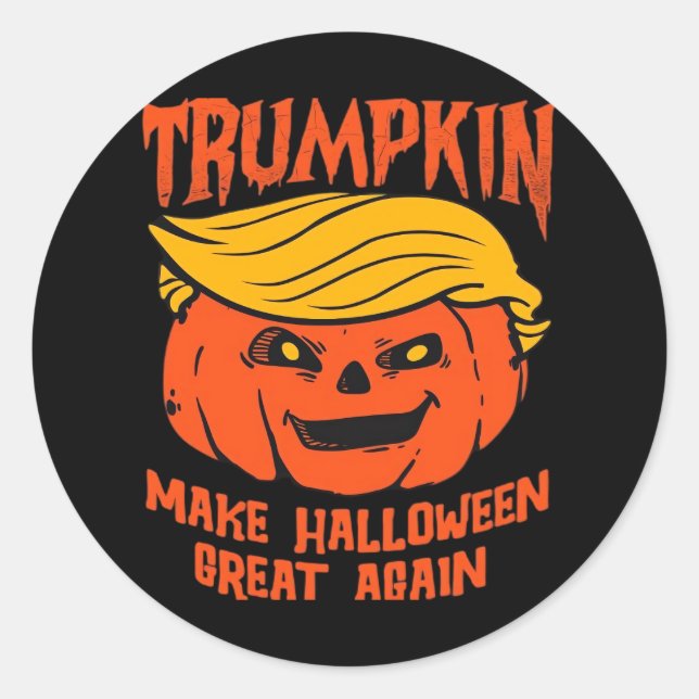 Pegatina Redonda Trumpkin Halloween Calabaza Elección (Anverso)