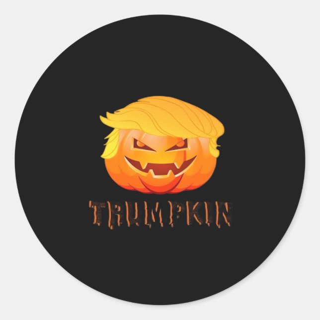 Pegatina Redonda Trumpkin Halloween Classic (Anverso)