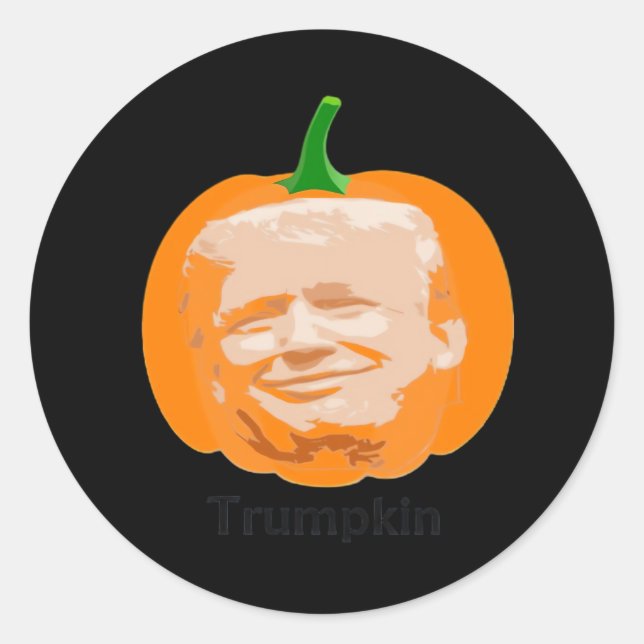 Pegatina Redonda Trumpkin Halloween Classic (Anverso)