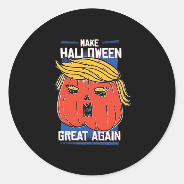 Pegatina Redonda Trumpkin Halloween Pupmkin Classic (Anverso)