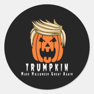 Pegatina Redonda Trumpkin Halloween vuelve a hacer grande a Hallowe