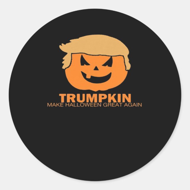 Pegatina Redonda Trumpkin - Haz que Halloween sea grande otra vez (Anverso)