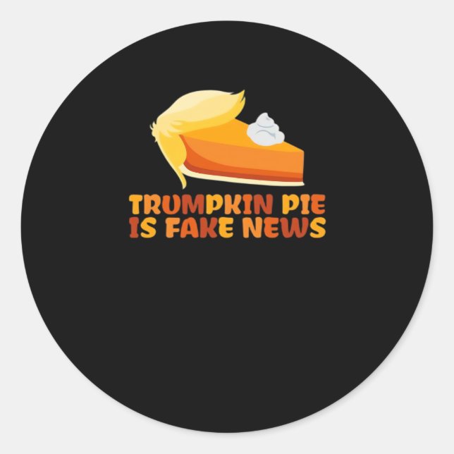 Pegatina Redonda Trumpkin Pumpkin Pie Funny Thankending (Anverso)