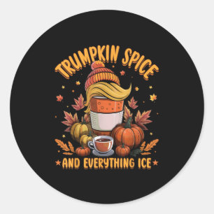 Pegatina Redonda Trumpkin Sce Y Todo Hielo Liberal Otoño Hallo