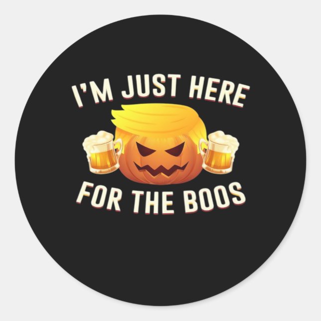 Pegatina Redonda Trumpkin sólo para el disfraz de Halloween boos (Anverso)