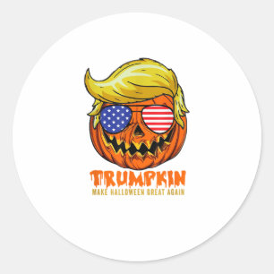 Pegatina Redonda Trumpkin Usa vuelve a hacer que Halloween sea geni