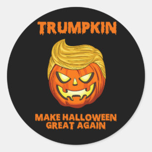 Pegatina Redonda Trumpkin Usa vuelve a hacer que Halloween sea geni