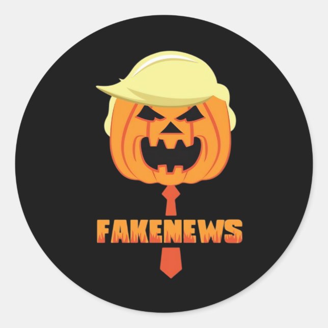 Pegatina Redonda Trumpkin vuelve a hacer grande a Halloween (Anverso)