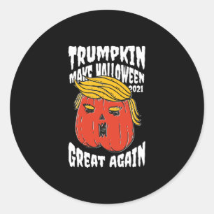 Pegatina Redonda Trumpkin vuelve a hacer grande a Halloween 2021