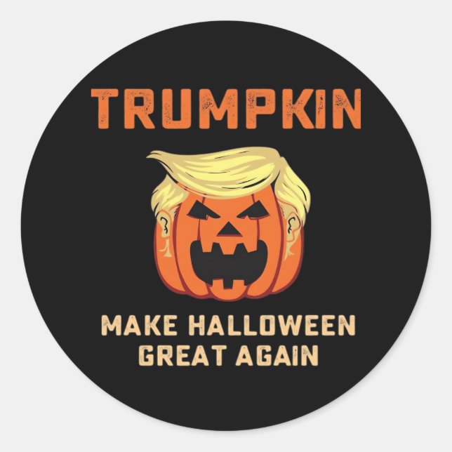 Pegatina Redonda Trumpkin vuelve a hacer grande a Halloween - Bomba (Anverso)