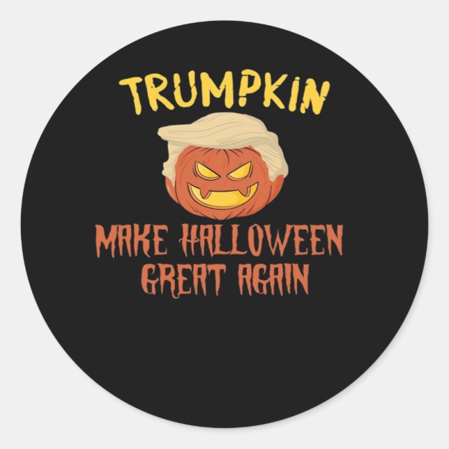 Pegatina Redonda Trumpkin vuelve a hacer grande a Halloween - Graci (Anverso)