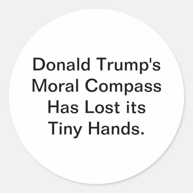 Pegatina Redonda Trump's Broken Moral Compass Hankamer Artjunkhaus (Anverso)