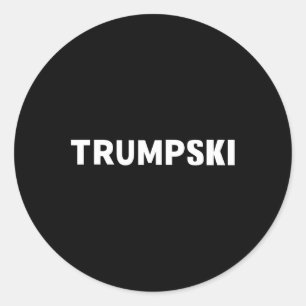 Pegatina Redonda Trumpski es una graciosa camiseta de Trump en Polo