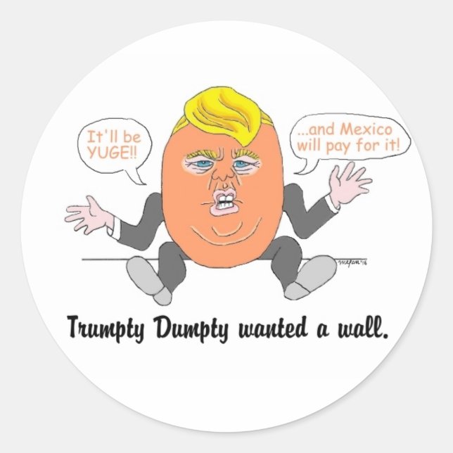 Pegatina Redonda Trumpty Dumpty pegatinas (Anverso)