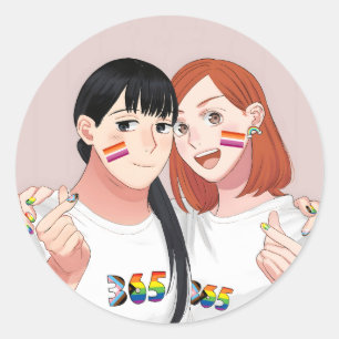 Pegatina Redonda Tsukuritai Onna a Tabetai Onna   Orgullo