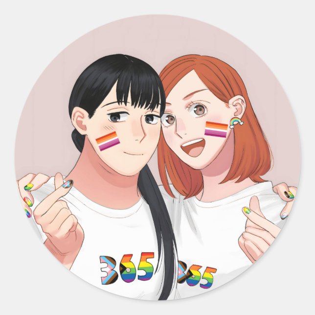 Pegatina Redonda Tsukuritai Onna a Tabetai Onna | Orgullo (Anverso)