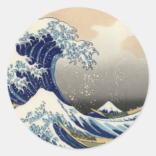Pegatina Redonda Tsunami