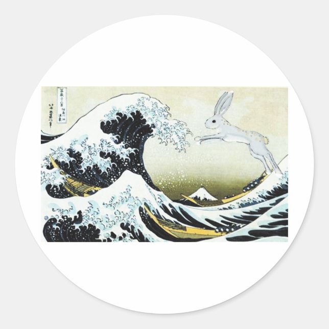 PEGATINA REDONDA TSUNAMI BUNNY (Anverso)