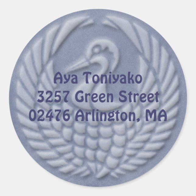 Pegatina Redonda tsuru (Anverso)