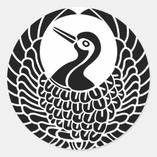 Pegatina Redonda Tsuru Mon