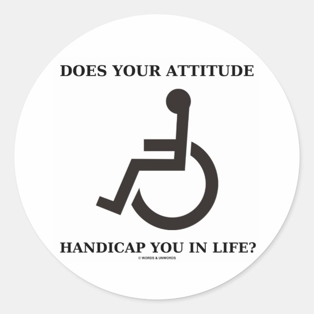 Pegatina Redonda ¿Tu Actitud Te Impide En La Vida? (Anverso)