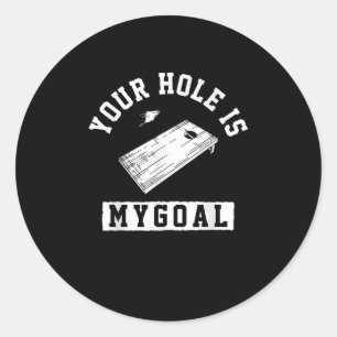 Pegatina Redonda Tu Agujero Es Mi Cornhole De Gol