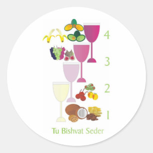 Pegatina Redonda Tu Bishvat Seder