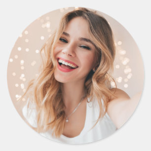 Pegatina Redonda Tu cara en un cumpleaños