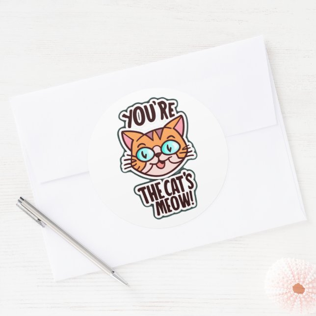 Pegatina Redonda Tú eres el mijo del gato. (Sobre)