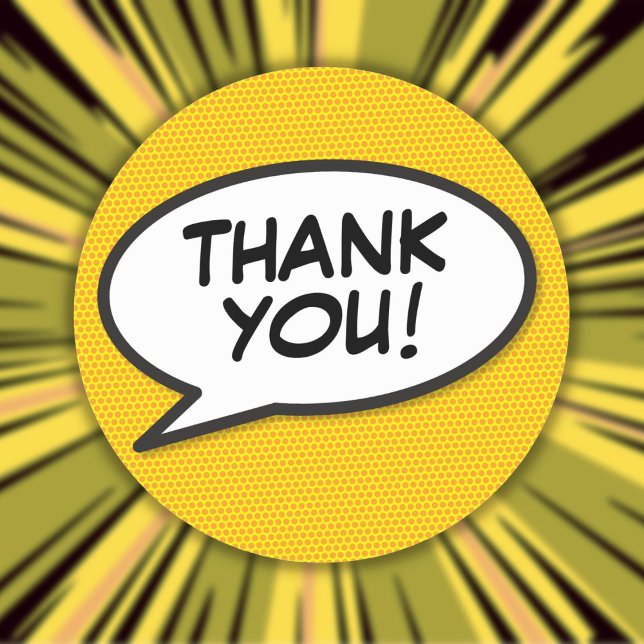 Pegatina Redonda Tú Gracias Mensaje Discurso Burbuja Divertido Cómi (Subido por el creador)