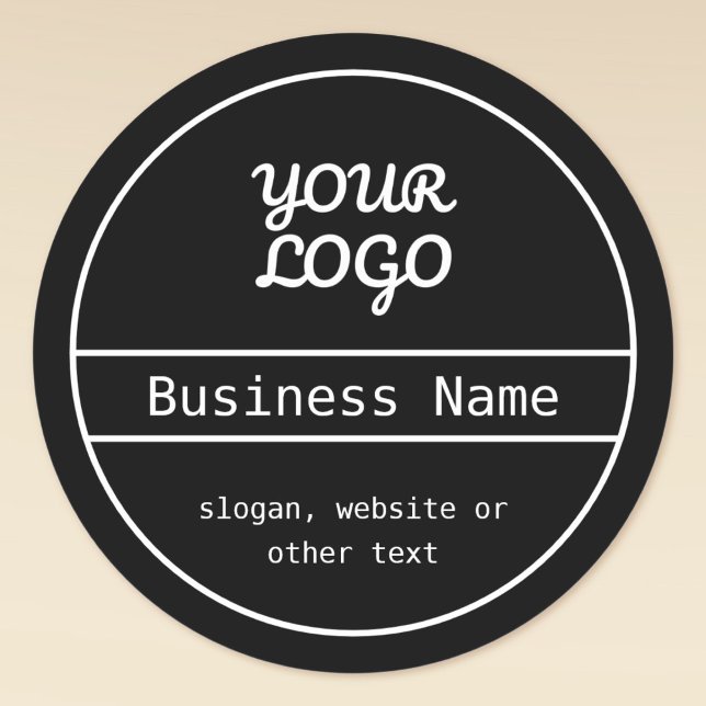 Pegatina Redonda Tu Logotipo | Diseño Empresarial Único Editable (Subido por el creador)