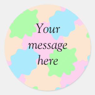 Pegatina Redonda Tu mensaje aquí agregar texto nombre boho colorido