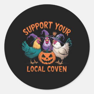 Pegatina Redonda Tu pollo de halloween es gracioso