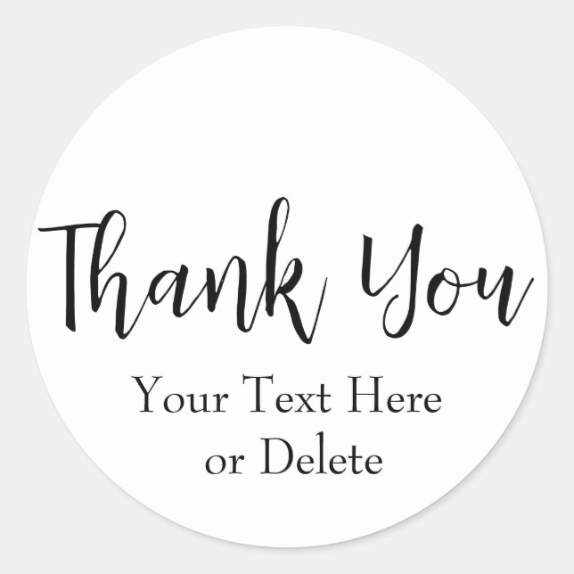 Pegatina Redonda Tu Texto/Color Personalizado de Agradecimiento (Anverso)