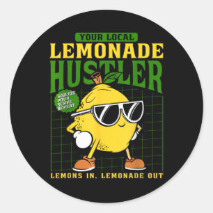 Pegatina Redonda Tu Vendedor Local de Limonada Divertido Jefe de Pu