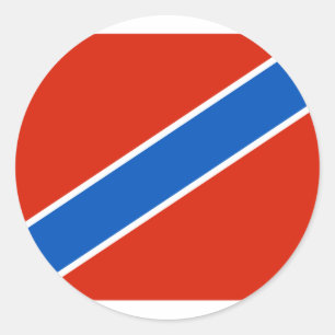 Pegatina Redonda Tuapse (Krasnodar Krai), bandera de Rusia