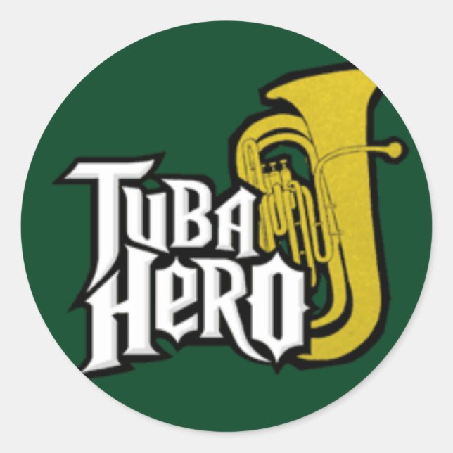 Pegatina Redonda tuba_héroe (Anverso)