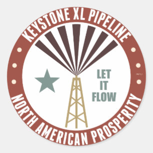 Pegatina Redonda Tubería Keystone XL