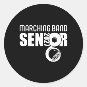 Pegatina Redonda Tubista sénior 2027 Marching Band Sousafón